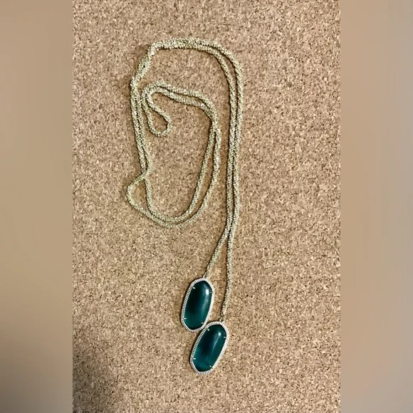 Rare early Kendra Scott gold with Deep green Pendants wrap necklace. - Picture 1 of 6